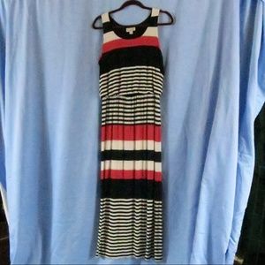 Olivia Matthews Dress L Stripes Multi Color